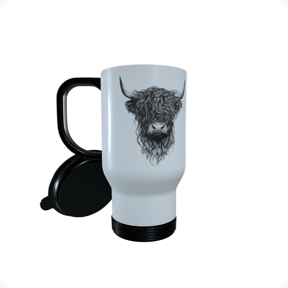 Highland Cow Travel Mug, Highland Cow Travel Mug, Thermal Mug